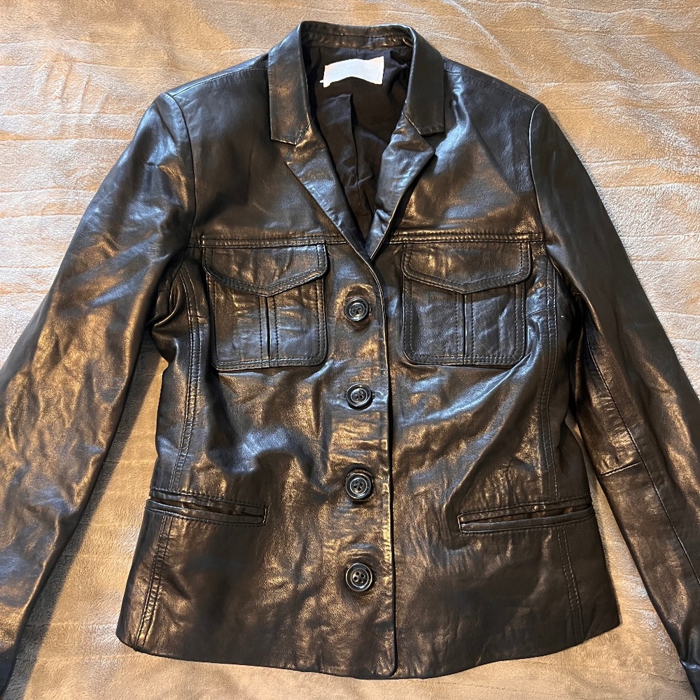 Zadig & Voltaire Lamb Leather Biker Jacket Size XS - Picture 4 of 9